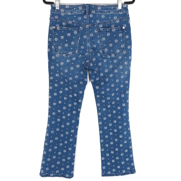 PILCRO ANTROPOLOGIE High Rise Bootcut Jeans Floral Print Blue Size 28 - Picture 9 of 14